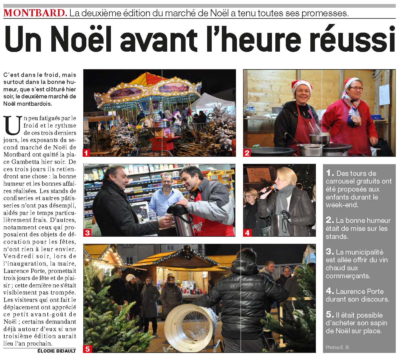 Article BP Marché Noël 2015 Montbard cité de Buffon